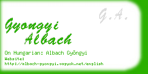 gyongyi albach business card
